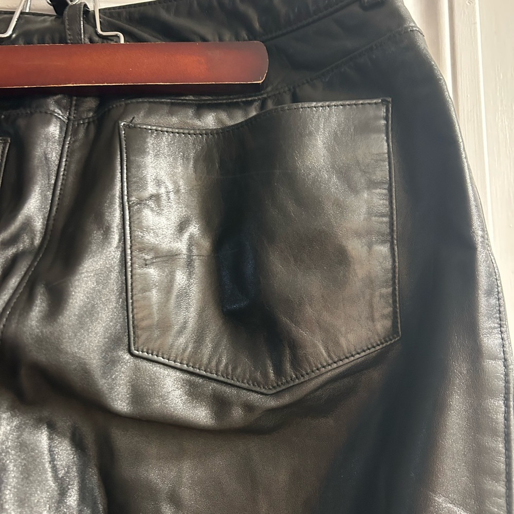 RUDSAK Black Leather Straight-Leg Pants - Picture 6 of 12